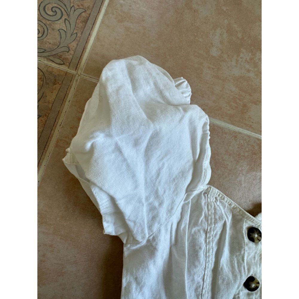 Madewell ‎ Linen cotton  blend  Front buttons square neck Dress Size - Picture 7 of 10